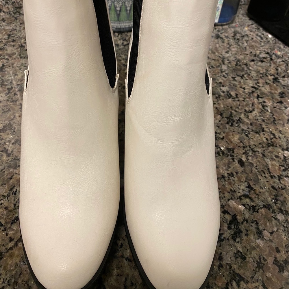 White ankle boots